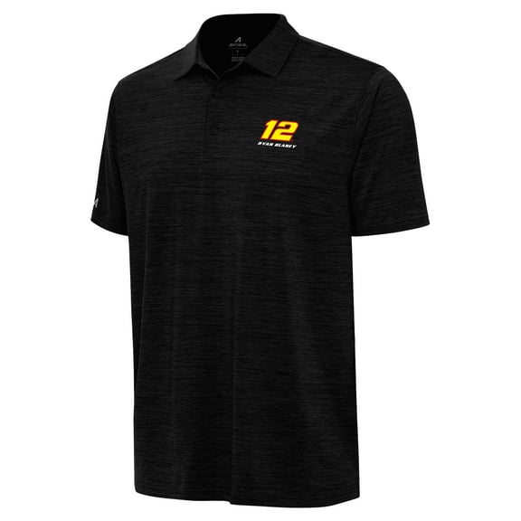 Men's Antigua Heather Black Ryan Blaney Layout Polo