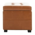 thumbnail image 3 of Safavieh Safavieh William Saddle Leather Tufted Storage Ottoman, 3 of 8