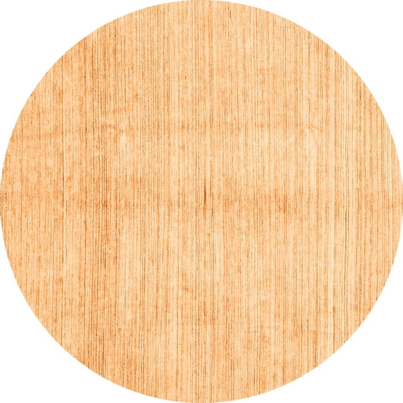 Ahgly Company Indoor Round Solid Orange Modern Area Rugs, 4' Round