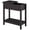 Dark Coffee, variant on 24 Round Coffee Table with Hammered Tray Top, Vintage Metal Center Table for Living Room, Bedroom, Side Table, Pewter - Space Saving Side Table for Small Spaces