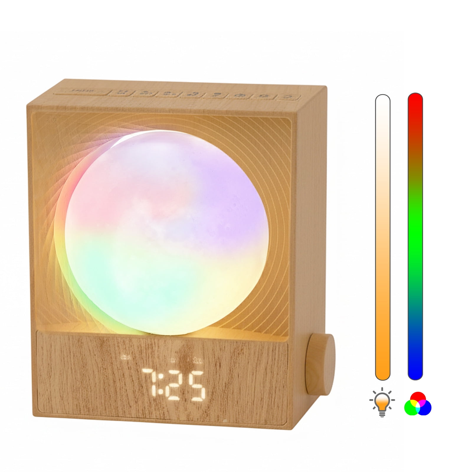 Rotating Moon Sunrise Alarm Clock with Wake Up Light & Sleep Aid