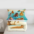 thumbnail image 5 of jejeloiu Kawaii Capybara Print Full Size Comforter Sets,Cute Animals Bedding Comforter Set For Boys,Teal Orange,Polkadot Reversible,3pcs,1 Comforter and 2 Pillowcases, 5 of 7