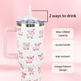 thumbnail image 2 of Pink Pig 40oz Tumbler with Handle and Straw - Insulated Travel Mug, Cute Coffee Cup Gift for Women, Pig Lovers - Unique Birthday Christmas Present, 2 of 6