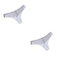 thumbnail image 2 of Minnieouse Bragas de tiro bajo ropa interior de mujer Tanga bragas sin costuras diseño de encaje Sexy atractivo elasticidad transpirable luz XXL Gris claro XXL 2Conjunto, 2 of 6