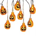thumbnail image 1 of Halloween Jack-o-lanterns - Paquete de 2 de 30 luces LED de cadena de decoración de Halloween alimentadas por batería (ora Feliz Sencillez, 1 of 5