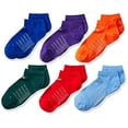 thumbnail image 2 of New Balance Children's No Show Socks (6 Pack), White/Purple/Blue/Green/Yellow/Orange/Pink, Shoe Size 9.5-3, 2 of 2