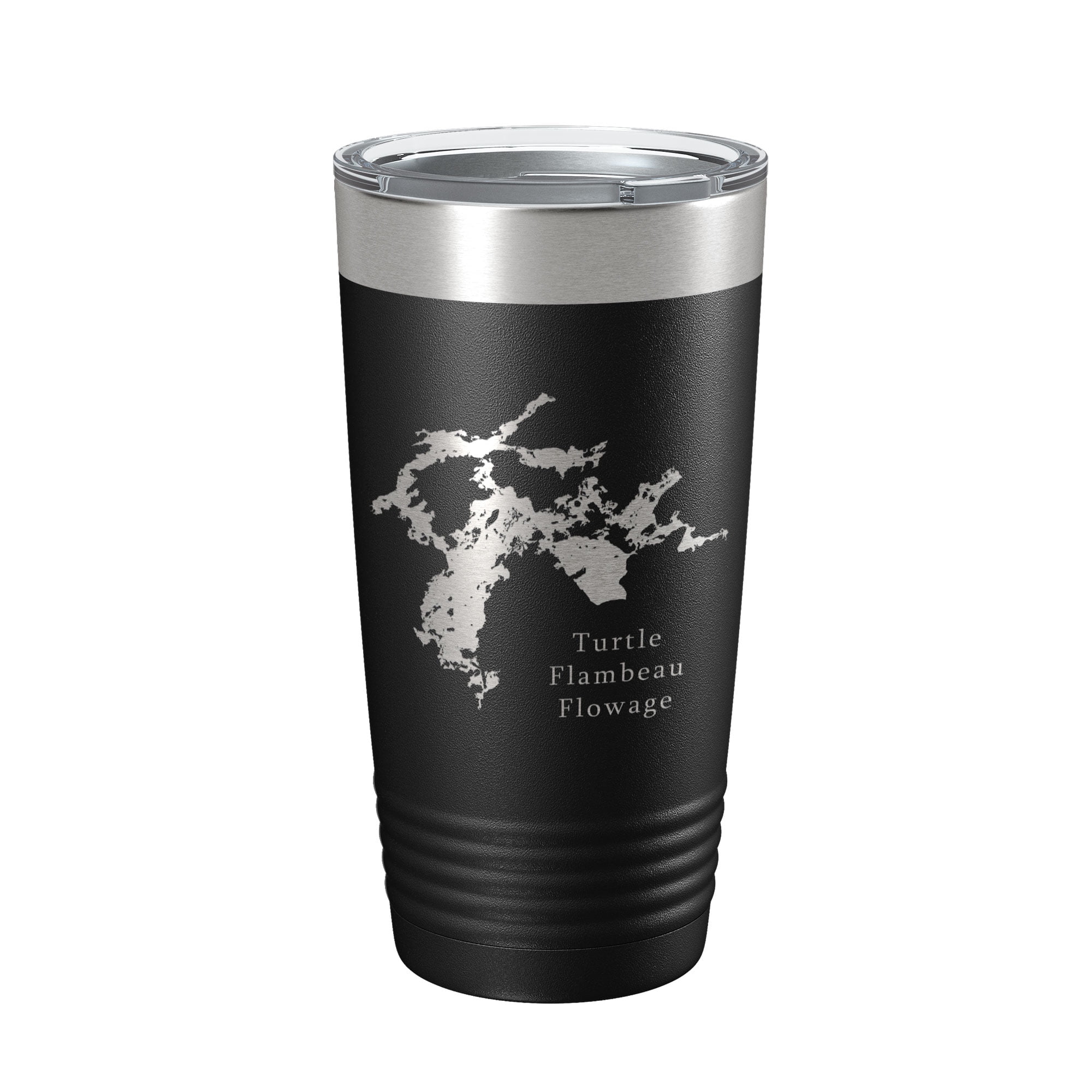 Turtle Flambeau Flowage Tumbler Lake Map Travel Mug Insulated Laser