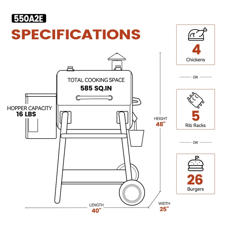 sss_go　Mサイズ Z GRILLS Wood Pellet Grill & Smoker with 585 sq. in., 8-in-1