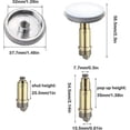 thumbnail image 2 of 2pcs Bathroom Push Pop-up Click Clack Plug Stopper, 38mm Sink Drain Plug Pop-up Stopper-yvan, 2 of 5