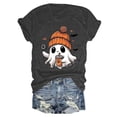 thumbnail image 5 of mgoYE Halloween Tee Shirts for Women Halloween for Women Funny Pumpkin Printed Cute T Shirts Orange Graphic Tops Fall Tee Fashion Gift(Grey,XL), 5 of 5