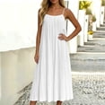 thumbnail image 6 of Horkkom Spaghetti Strap Dresses for Women V Neck Short Sleeve Solid Color Maxi Dresses Pleated Loose Casual Dresses, S-2XL, 6 of 6