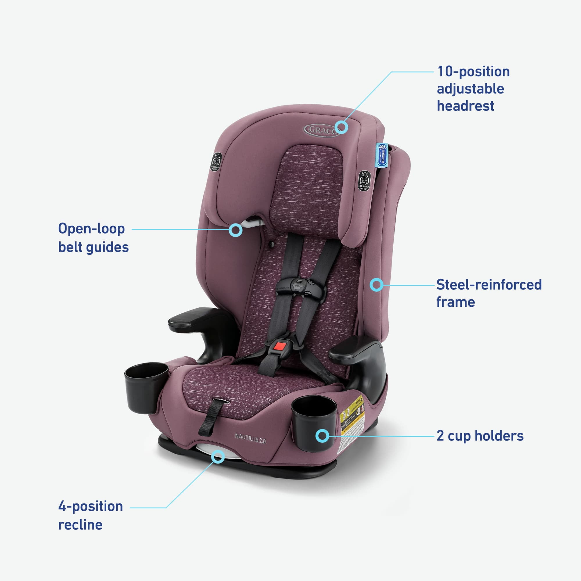 Graco Nautilus 2.0 3-in-1 Harness Booster Car Seat, Kara