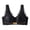 Black, variant on Front Closure Lace Bra Push Up Wireless Side Smoothing Green 34