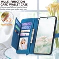 thumbnail image 2 of for Galaxy S24 5G Phone Case Wallet,S24 5G Wallet Case for Women,Emboss PU Leather Protective Cover Zipper Card Holder Flip Phone Case for Samsung Galaxy S24 5G (Blue), 2 of 13