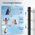 thumbnail image 3 of Historyli Portable Volleyball Net Set with Adjustable Height, Sturdy Outdoor Freestanding Net, Ball & Pump, Black/Yellow, 3 of 7