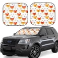 thumbnail image 1 of Balery Cute Fox with Heart Parasol para parabrisas de coche de 2 piezas | Parasol plegable para parabrisas delantero de coche para la mayoría de sedanes-Small, 1 of 6