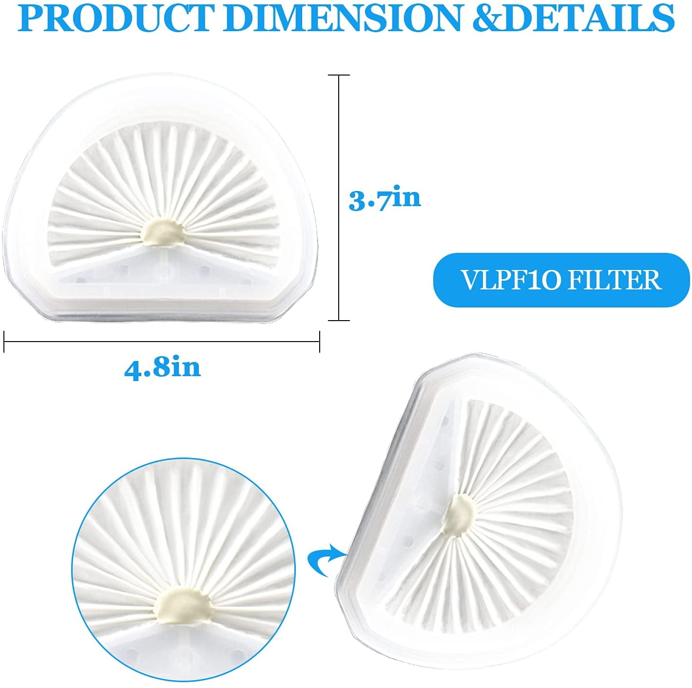 Vlpf10 Replacement Filters Compatible With Black And Decker Hand Vacuum  Filter Model # Hlva320j00 Hlva315j And N575266 - Temu