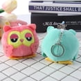 thumbnail image 4 of Owl Key Chain Colorful Exquisite Cartoon Super Soft Stuffed Decorate Washable Sleepy Eyes Owl Plush Doll for Car Decoration, 4 of 8
