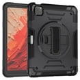 thumbnail image 2 of Heavy Duty Case for iPad Pro 11 2024, Upgraded Military Grade Shockproof Protector iPad Pro 11 2024 Cover With Pencil Holder+ Handle+ Shoulder Strap+ Contractible Kickstand,Black, 2 of 9