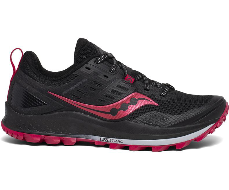 Saucony Womens Peregrine 10 Black/Barberry Track and Field Shoe