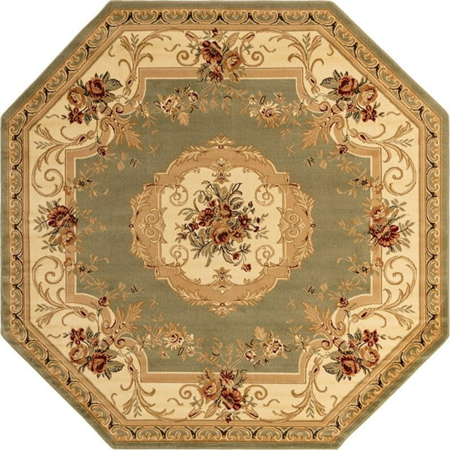 Unique Loom Versailles Medallion Motif Rug 7' 11 x 7' 11 Octagon Green/Ivory
