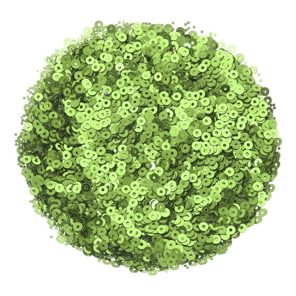 30000Pcs Flat Sequin Paillettes, 3mm/0.12" Flat Round Loose Sequin with Single Holes - 3.53 oz (100g) for DIY Crafts Sewing Embroidery Clothing, Light Green