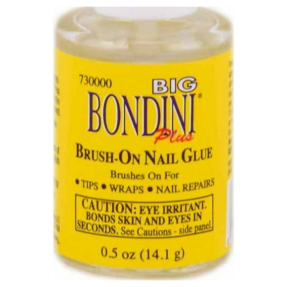 Bondini Nail Supplements Big Plus Brush On Nail Glue, 0.5 oz