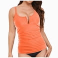 thumbnail image 3 of HCNTES Women Tankini Top Only - Tummy Control Bathing Suit Top Modest Swim Tank Top Swimsuits No Bottom (Y508-Orange,S), 3 of 9