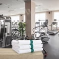 thumbnail image 6 of Arkwright Power Gym Hand Towels (12 Pack), 16x27 in., Soft Cotton, White with Green Stripe, 6 of 6