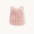thumbnail image 5 of 100% Wool Cat Ear Beanie for Kids, Ultra Soft Winter Hat,20*17cm,white, 5 of 14