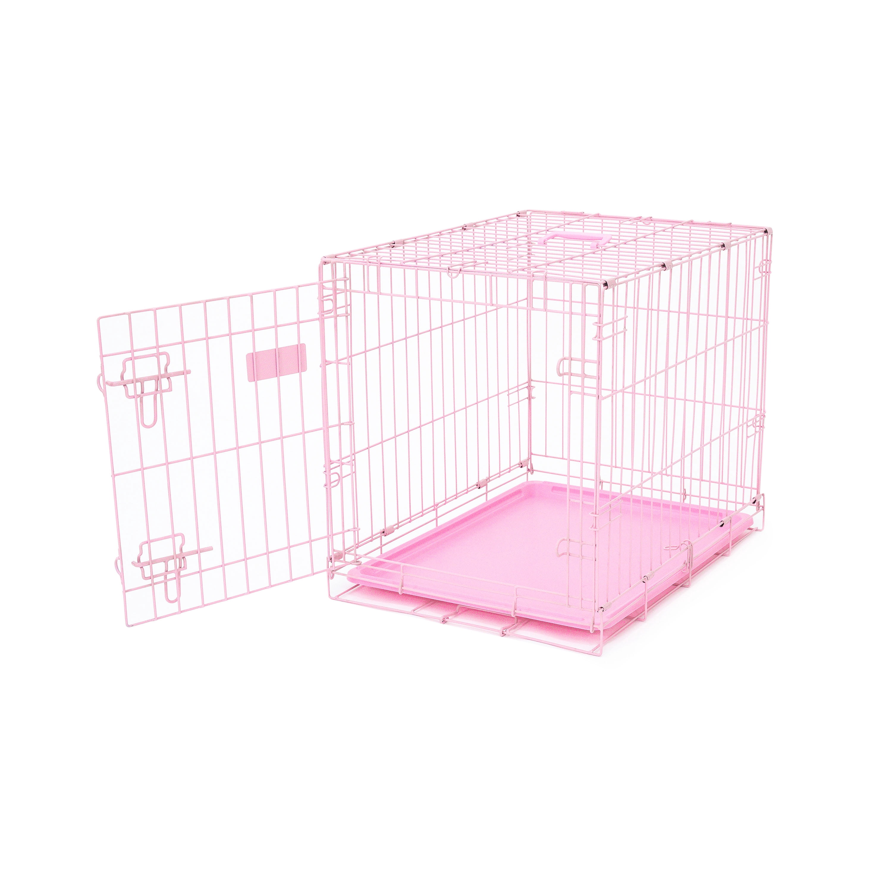 Carlson Pet Products Pink Secure and Foldable Single Door Metal Dog Crate for Small Breeds with Multi-Point Locking System, 24" L x 18" W x 20.5" H