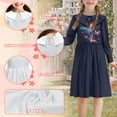 thumbnail image 6 of DISNIMO Kids Purple Butterfly Dress for Girls 13-14 Girl Dresses Long Sleeve Swing Dress Girls Collared Dress Fall Girl Midi Dresses for Children Girl Dresses Long Sleeve Skater Dress Girls Casual, 6 of 7