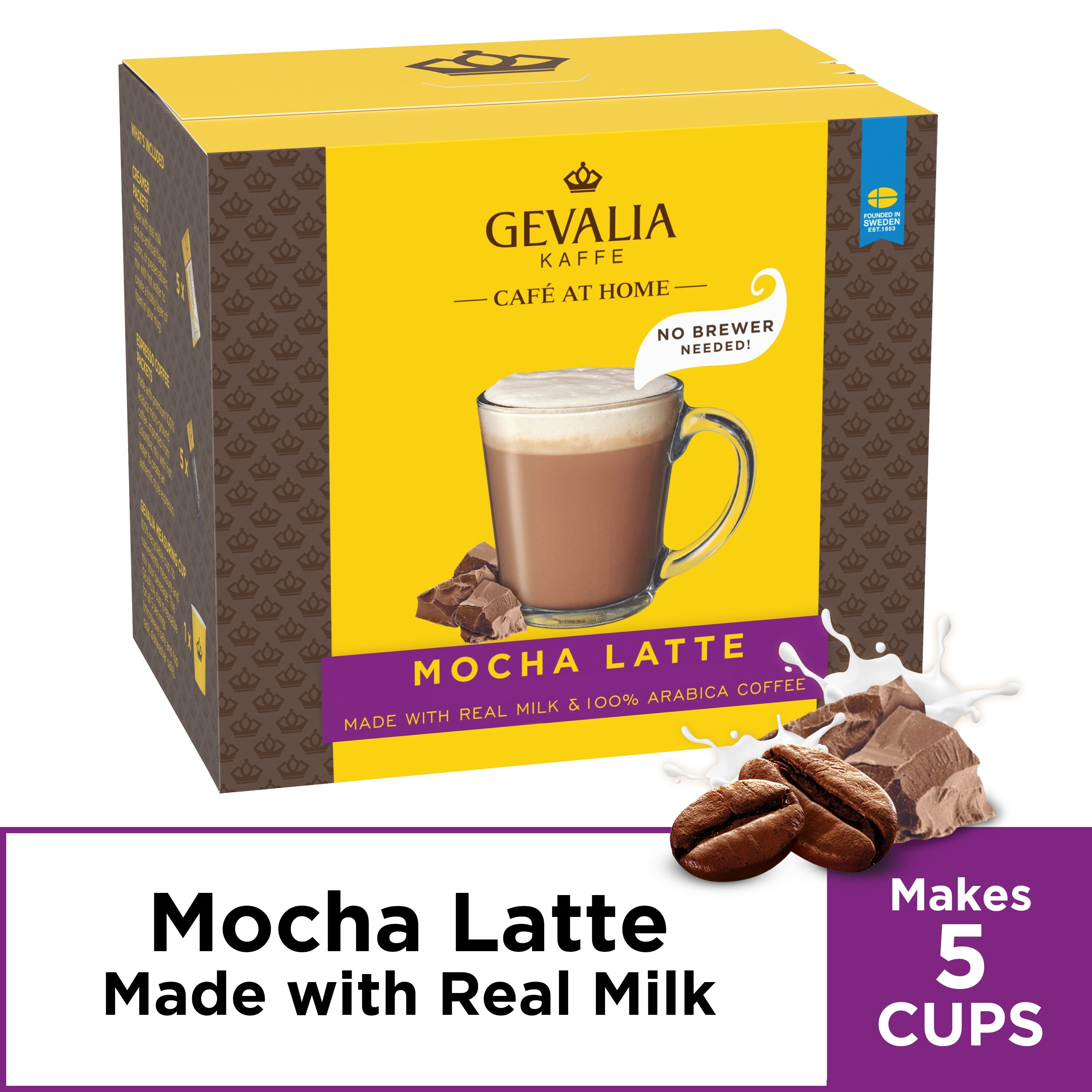Gevalia Café at Home Instant Mocha Latte Coffee Kit, 5 Count Walmart
