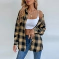 thumbnail image 6 of Aoujea Shacket Jacket for Women Casual Pockets Printed Long Sleeve Tops Jacket Plaid Coat on Clearance S-2XL, 6 of 9