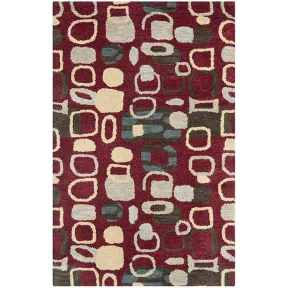 SAFAVIEH Wyndham Megan Geometric Area Rug, Red/Multi, 2' x 3'