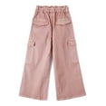 thumbnail image 2 of KIDSCOOL SPACE Various Colors Toddler & Big Child Wide-leg Cargo Jeans, 18M-14T Ribbed Waist Denim Pants,Pink,4-5 Years, 2 of 6