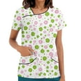 thumbnail image 2 of NAMTYQX Scrubs for Women Casual Loose Fitting Asymmetric V Neck Stretch Light Short Sleeve Green Size 3XL, 2 of 6