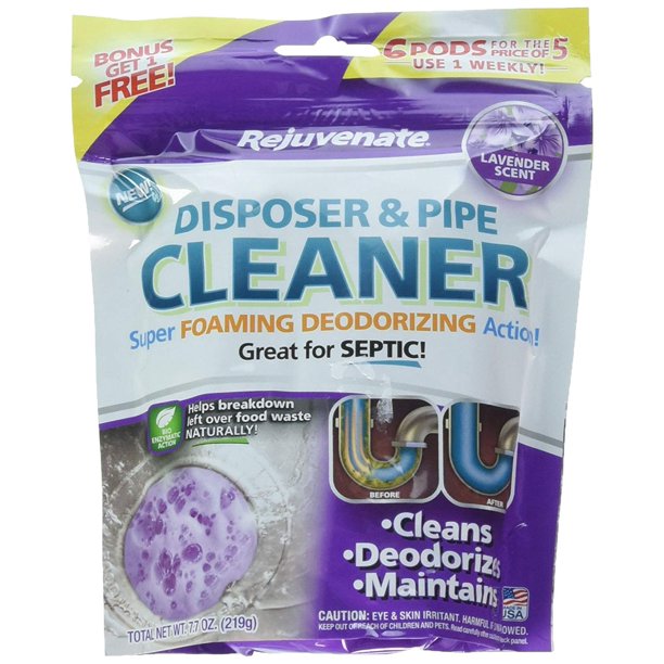 Lavender Scent Disposer and Pipe Cleaner Septic Safe, 6Pack, Instantly