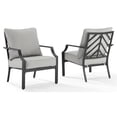 thumbnail image 1 of Pemberly Row Chaise d'Extérieur en Métal de 17,5 Po en Gris/noir Mat (Ensemble de 2), 1 of 12