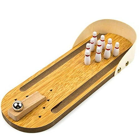 Toysery Wooden Mini Bowling Game - Premium Material, Safe for Kids - Best Indoor Game Ages - Easy to Set Up - Great Gift (Best Mini Golf Games)