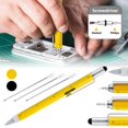 thumbnail image 2 of Multi Tool Pen 6 In 1 Ballpoint Pen with Ruler Level Cross Flat Head Screwdriver Touch Screen Pocket Multitool Pen with 3 Refills Engineer Carpenter Construction Tools, 2 of 8