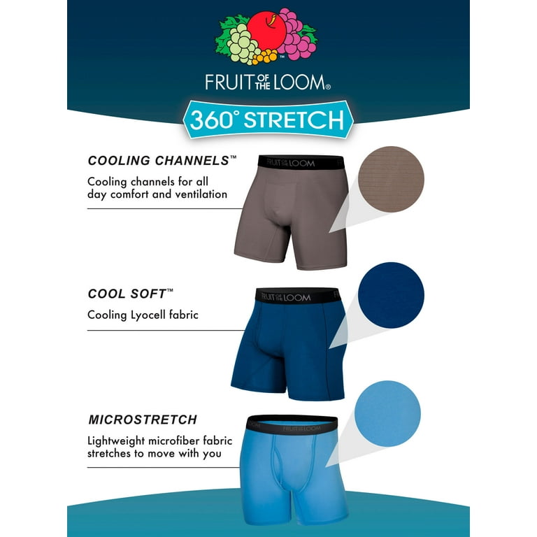 Fruit of the Loom Men s Micro Stretch Trunk Boxer Briefs 6 Pack