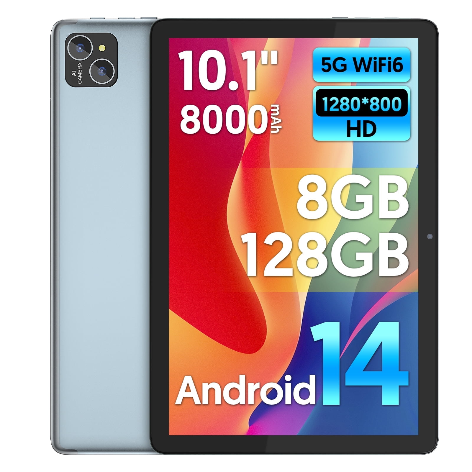 Teclast 10 Inch Android 14 Tablet with 10GB RAM, 64GB ROM, 1TB