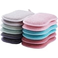 thumbnail image 1 of Paquete de 12 esponjas de microfibra multicolor para fregar de forma segura y limpiar platos rápidamente, 1 of 7