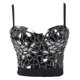 thumbnail image 1 of Traje de baile de celebridades con estilo de eslinga dorada, chaleco con lentejuelas de vidrio y cuentas que envuelve el pecho de las mujeres, 1 of 4
