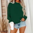 thumbnail image 2 of Stichou Womens Long Sleeve Sweatshirt Loose Fit Crewneck Solid Color Plain Pullover Tops for Fall Winter Outfits with Pockets Army Green S, 2 of 6