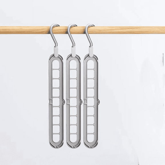 3PCS 9 Hole Clothes Hanger for Wardrobe Space Saving, Multifunctional Magic Hanger, 360 Degree Rotating Foldable Hanger for Closet Organizing, Plastic Hangers for Apartment Dorm