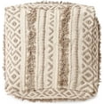 thumbnail image 4 of REDEARTH · UNSTUFFED Pouf Ottoman Cover Textured Boho Storage Cube Bean Bag Poof Pouffe Farmhouse Footrest for Living Room, Bedroom, Nursery; 100% Cotton (18"X18"X18"; Taupe Natural), 4 of 8