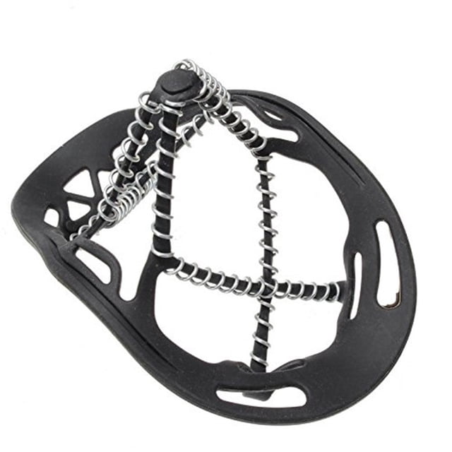TIELUTT Walk Traction Cleats Ice Cleats 360° Steel Coil Grip for All Direction Traction Elastic Outer Band Traction Cleats for Winter Walking on and Ice Climbing Hiking Unisex