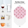 thumbnail image 6 of Honeii Floral Strawberr print Leather Coaster Set of 4, ideal for safeguarding your furniture from drinks spills and effortless cleanup-Octagon, 6 of 6